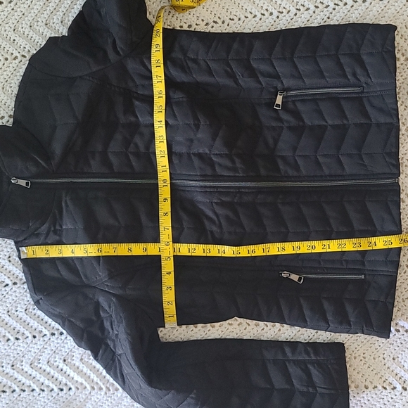 Black lightweight quilted coat Christopher & Banks medium - Picture 4 of 10